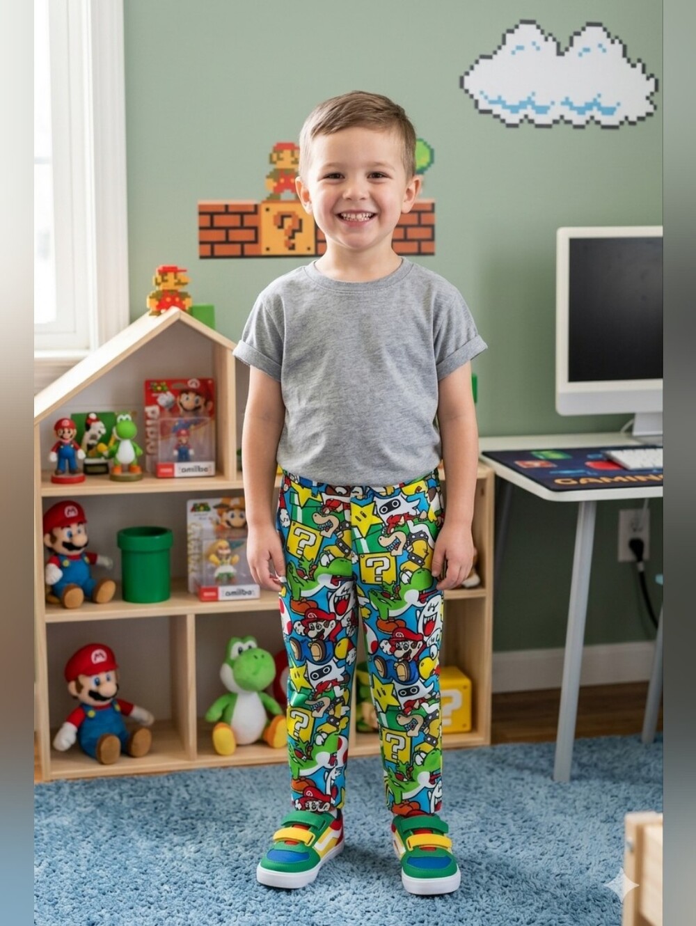 Opposuits Nintendo Super Mario Bros. All-Over Print Kids Pants Size 4T